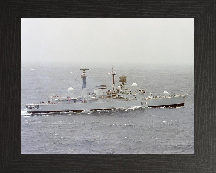 HMS Coventry (D118) Royal Navy Type 42 Destroyer At Sea 1982 Photo Print Wall Art Decor Posters, Prints, & Visual Artwork Hampshire Prints 10 x 8 Black Frame No