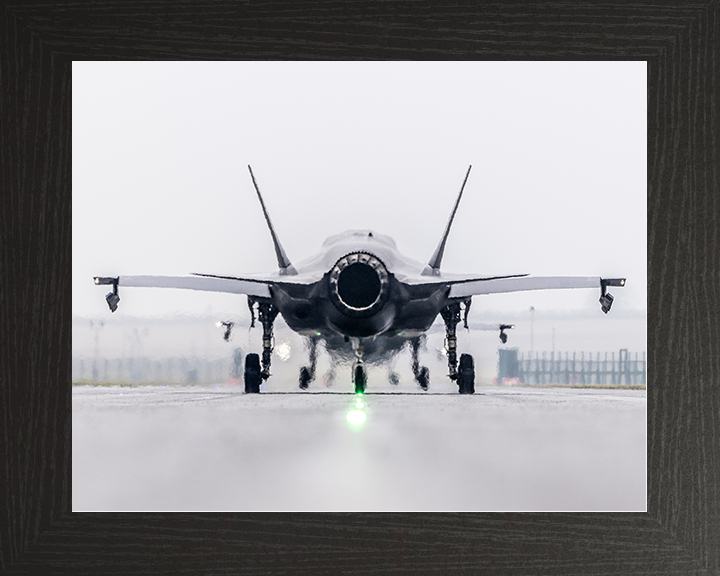 RAF F-35B Lightning Takeoff Rear View Royal Air Force Aircraft Photo Print Wall Art Aviation Decor UK Posters, Prints, & Visual Artwork Hampshire Prints 10 x 8 Black Frame No