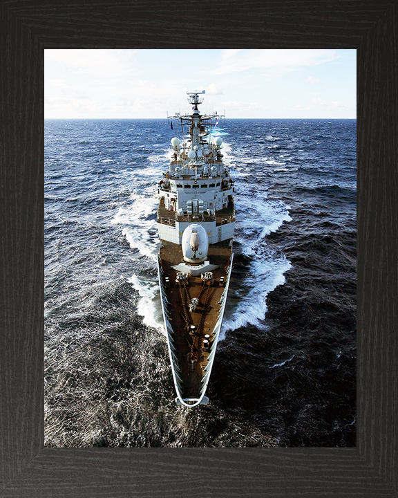 HMS Chatham (F87) Royal Navy Type 22 Frigate Forecastle View Photo Print Wall Art Decor Posters, Prints, & Visual Artwork Hampshire Prints 10 x 8 Black Frame No