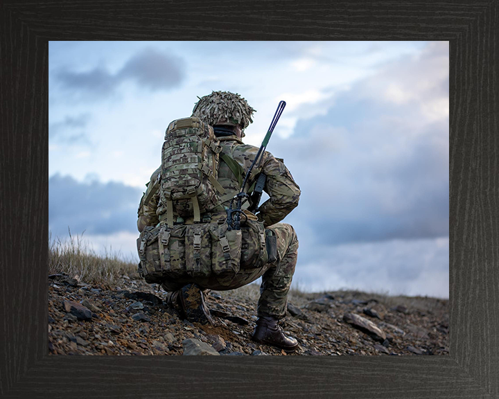 Grenadier Guardsman Portrait Photo Print - British Army Hampshire Prints 10 x 8 Black Frame No