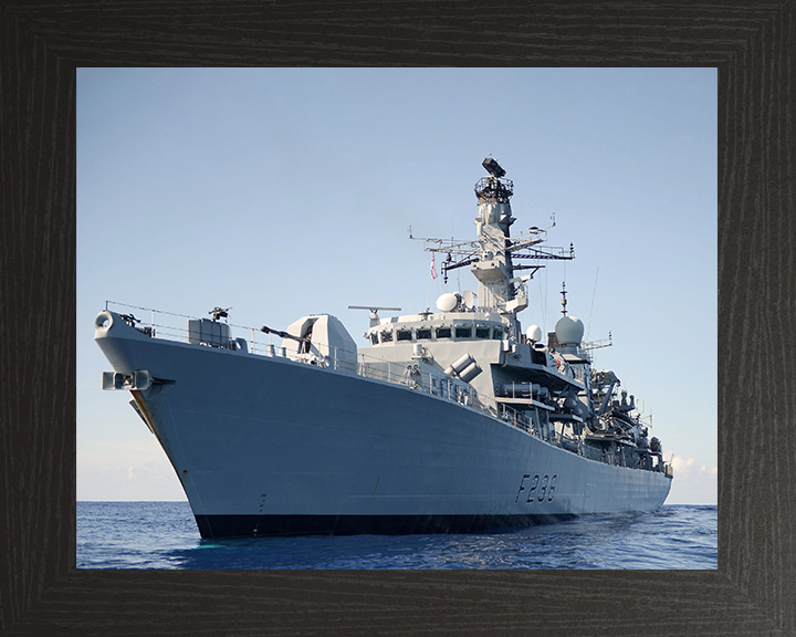 HMS Northumberland (F238) Photo Print - Tanzania 2012 - Royal Navy Type 23 Frigate Hampshire Prints 10 x 8 Black Frame No