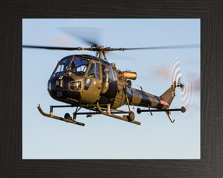 Westland Scout AH1 Helicopter in Flight 2015 Photo Print - British Army Aircraft Posters, Prints, & Visual Artwork Hampshire Prints 10 x 8 Black Frame No