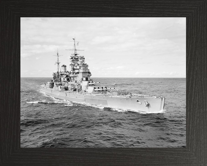 HMS Duke of York (17) Royal Navy King George V Class Battleship Underway Photo Print Wall Art Decor Posters, Prints, & Visual Artwork Hampshire Prints 10 x 8 Black Frame No