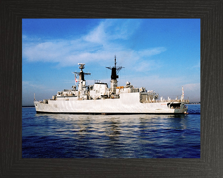 HMS Broadsword (F88) Royal Navy Type 22 Frigate Low Port Side View Photo Print Wall Art Decor Posters, Prints, & Visual Artwork Hampshire Prints 10 x 8 Black Frame No