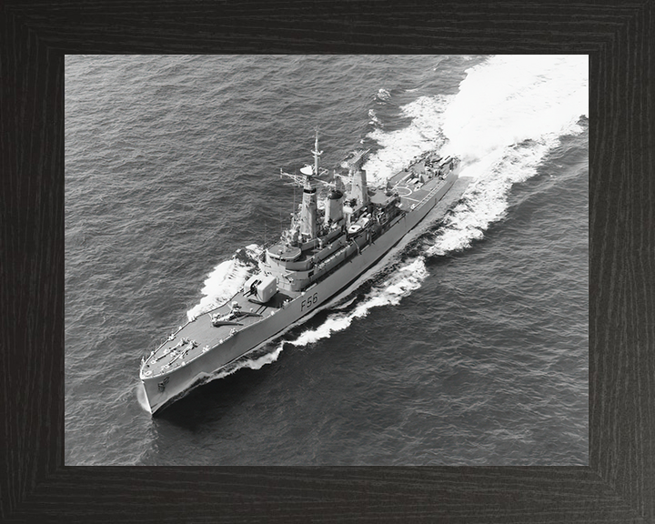 HMS Argonaut (F56) Royal Navy Leander Class Frigate From The Air Photo Print Wall Art Decor Posters, Prints, & Visual Artwork Hampshire Prints 10 x 8 Black Frame No