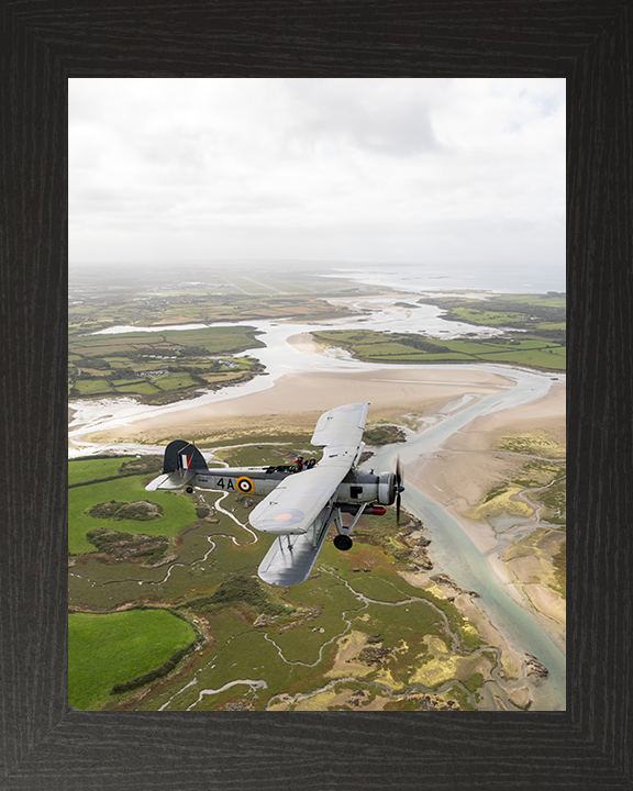 Royal Navy Swordfish Mk1 Plane From the Air Photo Print - Royal Navy Aircraft Hampshire Prints 10 x 8 Black Frame No
