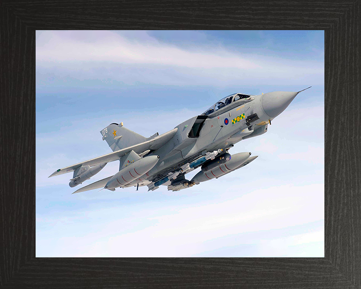 RAF Tornado GR4 Jet in Flight 2009 Photo Print - Royal Air Force Aircraft Posters, Prints, & Visual Artwork Hampshire Prints 10 x 8 Black Frame No