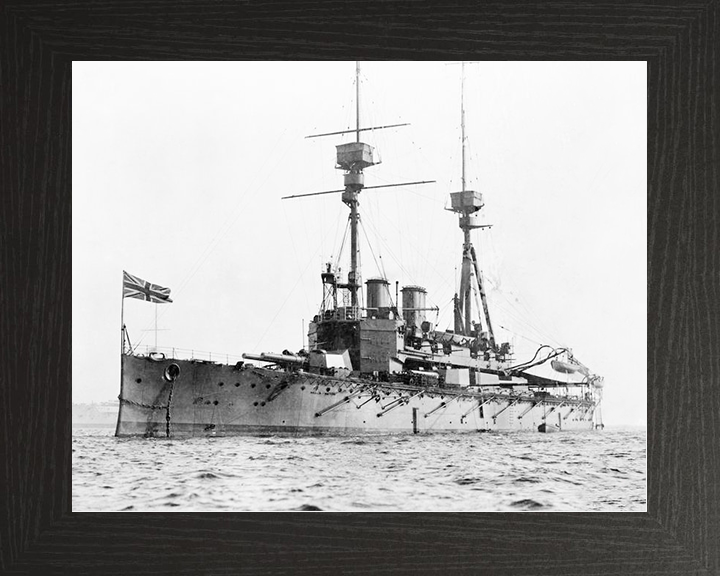 HMS Agamemnon (1906) Royal Navy Lord Nelson Class Battleship Photo Print Port Bow View Warship Wall Art Posters, Prints, & Visual Artwork Hampshire Prints 10 x 8 Black Frame No