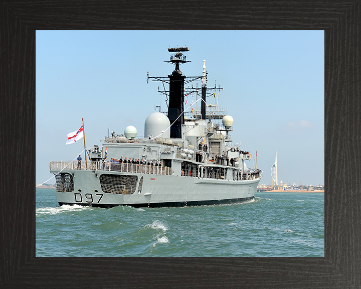 HMS Edinburgh (D97) Royal Navy Type 42 Destroyer Paying Off Photo Print Wall Art Decor Posters, Prints, & Visual Artwork Hampshire Prints 10 x 8 Black Frame No