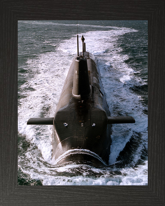 HMS Vanguard (S28) Photo Print - At Sea 1992 - Royal Navy Vanguard Class Submarine Hampshire Prints 10 x 8 Black Frame No