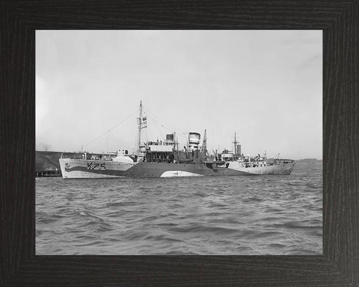 HMS Azalea (K25) Royal Navy Flower Class Corvette Port Side View Photo Print Wall Art Decor Posters, Prints, & Visual Artwork Hampshire Prints 10 x 8 Black Frame No