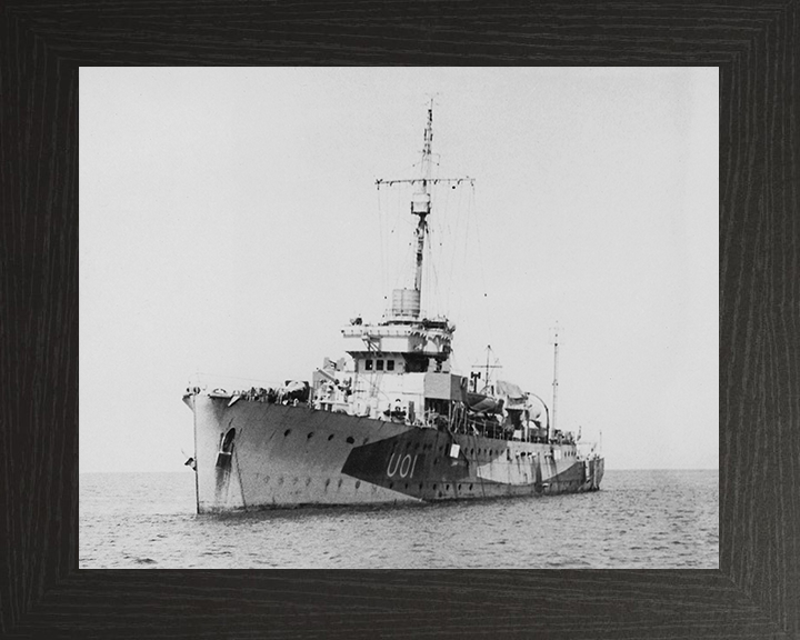 HMS Bridgewater (U01) Royal Navy Bridgewater Class Sloop at Sea 1942 Photo Print Wall Art Decor Posters, Prints, & Visual Artwork Hampshire Prints 10 x 8 Black Frame No