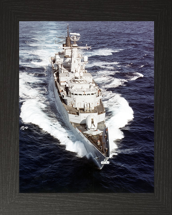 HMS Cumberland (F85) Royal Navy Type 22 Frigate Underway High Bow View Photo Print Wall Art Decor Posters, Prints, & Visual Artwork Hampshire Prints 10 x 8 Black Frame No