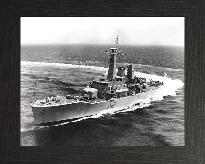 HMS Penelope (F127) Photo Print - Port View at sea - Royal Navy Leander Class Frigate Posters, Prints, & Visual Artwork Hampshire Prints 10 x 8 Black Frame No