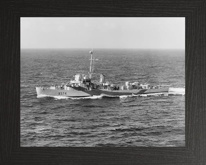 HMS Thornborough (K574) Photo Print - At Sea - Royal Navy Captain Class Frigate Hampshire Prints 10 x 8 Black Frame No