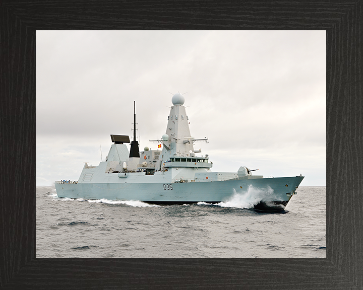 HMS Dragon (D35) Royal Navy Type 45 Destroyer Underway Starboard View Photo Print Wall Art Decor Posters, Prints, & Visual Artwork Hampshire Prints 10 x 8 Black Frame No