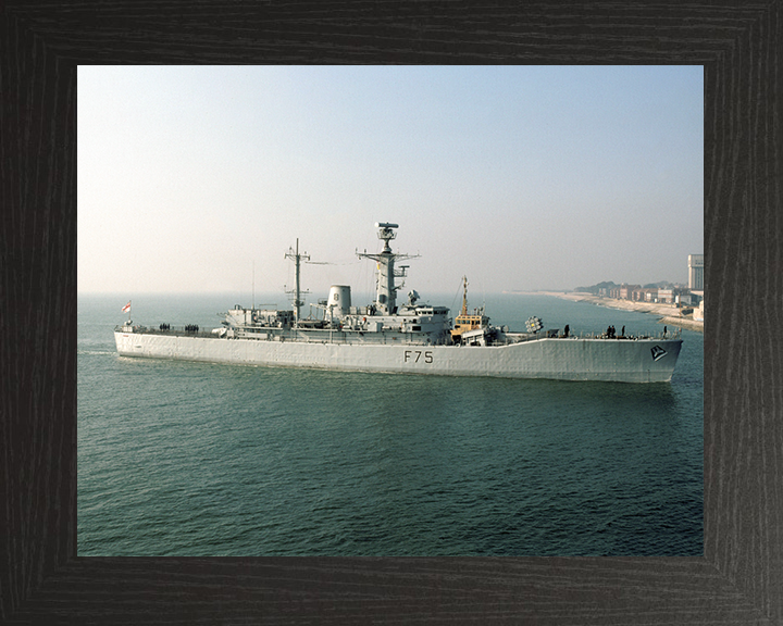 HMS Charybdis (F75) Royal Navy Leander Class Frigate Entering Portsmouth Photo Print Wall Art Decor Posters, Prints, & Visual Artwork Hampshire Prints 10 x 8 Black Frame No