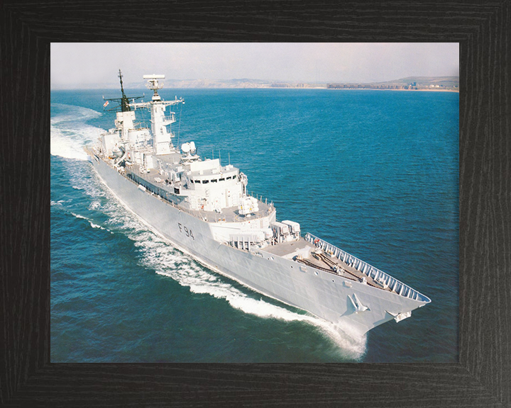 HMS Brave (F94) Royal Navy Type 22 Frigate High Starboard Bow View Photo Print Wall Art Decor Posters, Prints, & Visual Artwork Hampshire Prints 10 x 8 Black Frame No
