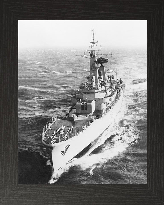 HMS Diomede (F16) Royal Navy Leander Class Frigate High Port Bow View Photo Print Wall Art Decor Posters, Prints, & Visual Artwork Hampshire Prints 10 x 8 Black Frame No