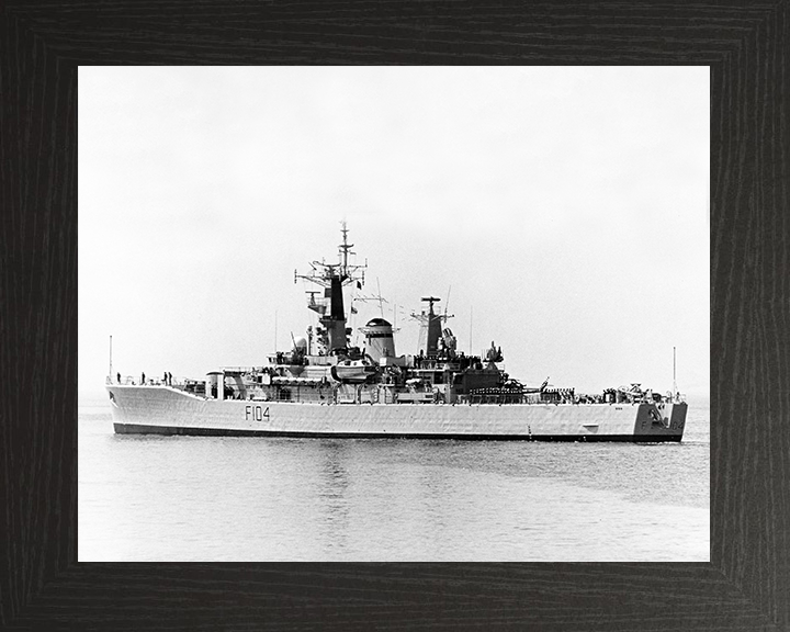 HMS Dido (F104) Royal Navy Leander Class Frigate Low Port Side View Photo Print Wall Art Decor Posters, Prints, & Visual Artwork Hampshire Prints 10 x 8 Black Frame No