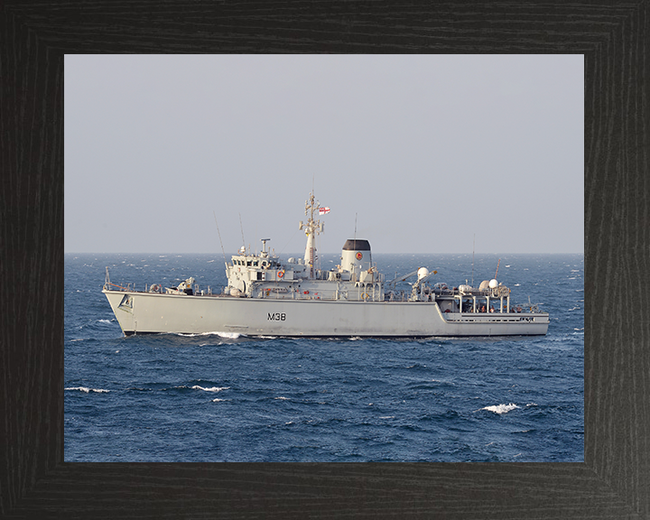 HMS Atherstone (M38) Royal Navy Hunt Class Mine Warfare Vessel Underway Photo Print Wall Art Decor Posters, Prints, & Visual Artwork Hampshire Prints 10 x 8 Black Frame No