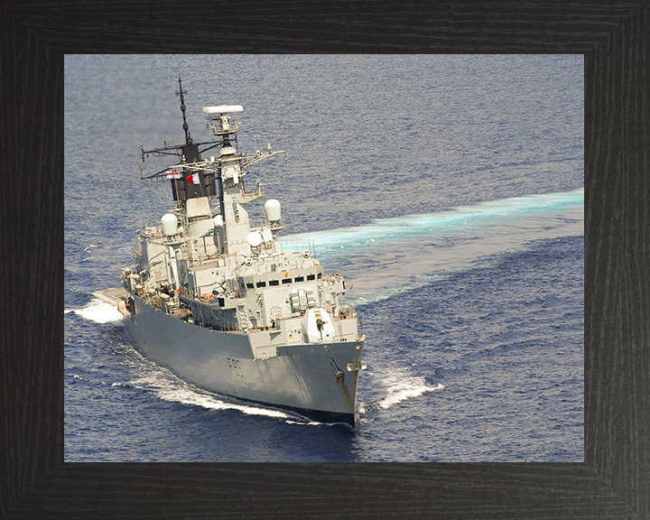 HMS Cumberland (F85) Royal Navy Type 22 Frigate Turning To Port Photo Print Wall Art Decor Posters, Prints, & Visual Artwork Hampshire Prints 10 x 8 Black Frame No