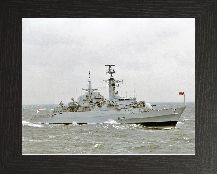 HMS Active (F171) Royal Navy Type 21 Frigate Photo Print Underway Warship Wall Art Posters, Prints, & Visual Artwork Hampshire Prints 10 x 8 Black Frame No