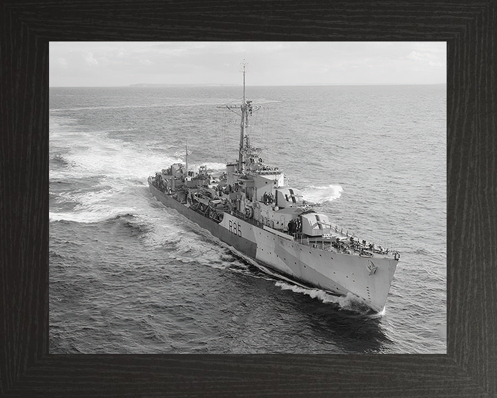 HMS Cambrian (R85) Royal Navy C Class Destroyer High Starboard Bow View Photo Print Wall Art Decor Posters, Prints, & Visual Artwork Hampshire Prints 10 x 8 Black Frame No