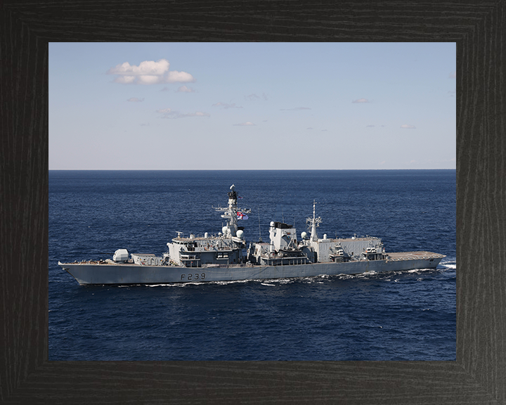HMS Richmond (F239) Photo Print - Port Beam View - Royal Navy Type 23 Frigate Hampshire Prints 10 x 8 Black Frame No