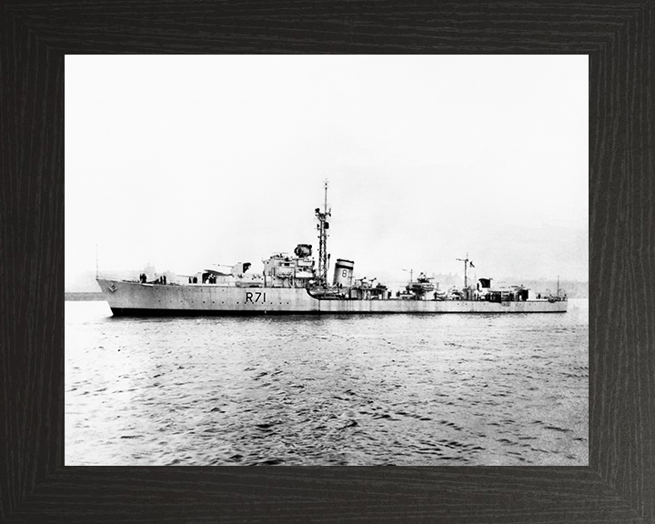 HMS Constance (R71) Royal Navy C Class Destroyer Port Beam View Photo Print Wall Art Decor Posters, Prints, & Visual Artwork Hampshire Prints 10 x 8 Black Frame No