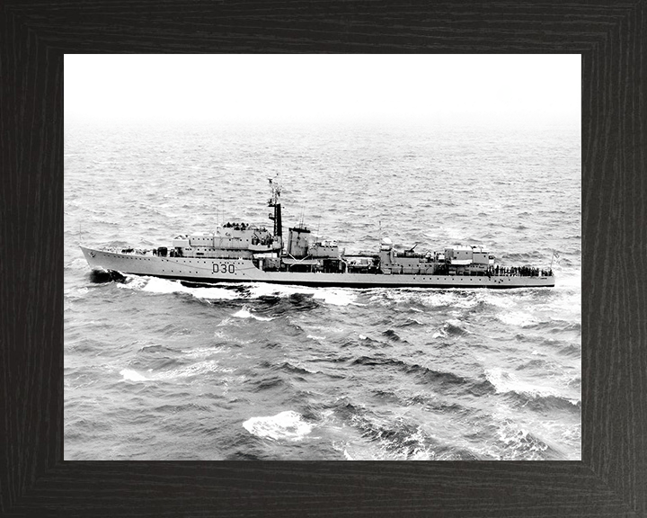 HMS Carron (D30) Royal Navy C Class Destroyer Port Beam View Photo Print Wall Art Decor Posters, Prints, & Visual Artwork Hampshire Prints 10 x 8 Black Frame No