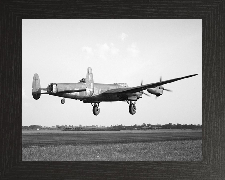RAF Avro Lancaster B Mark III Taking Off Photo Print - Royal Air Force Aircraft Hampshire Prints 10 x 8 Black Frame No