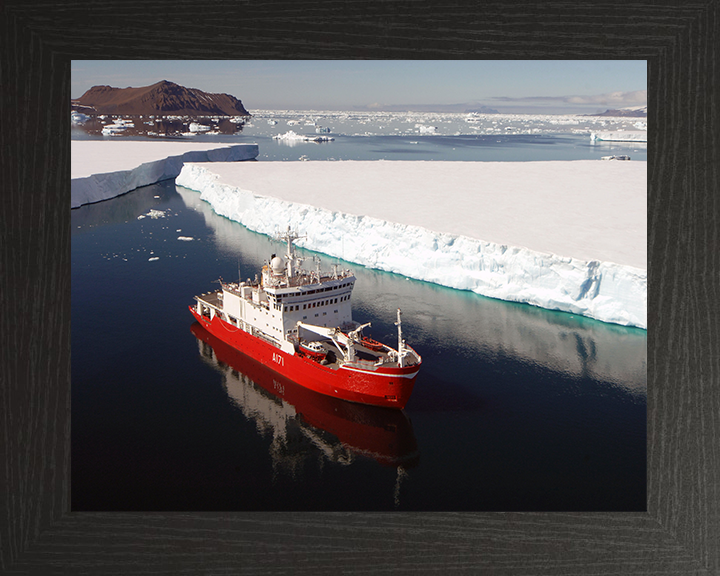 HMS Endurance (A171) Photo Print - Antarctic 2007 - Royal Navy Ice Breaker Patrol Ship Hampshire Prints 10 x 8 Black Frame No
