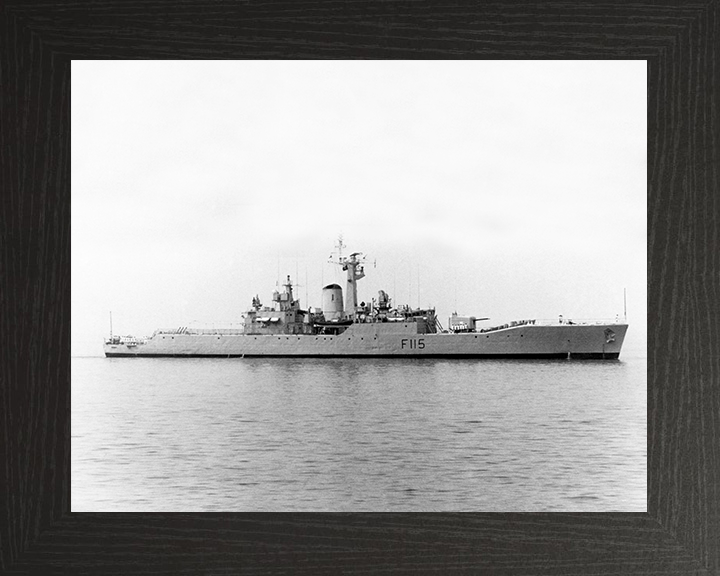 HMS Berwick (F115) Royal Navy Rothesay Class Frigate Starboard Beam View Photo Print Wall Art Decor Posters, Prints, & Visual Artwork Hampshire Prints 10 x 8 Black Frame No
