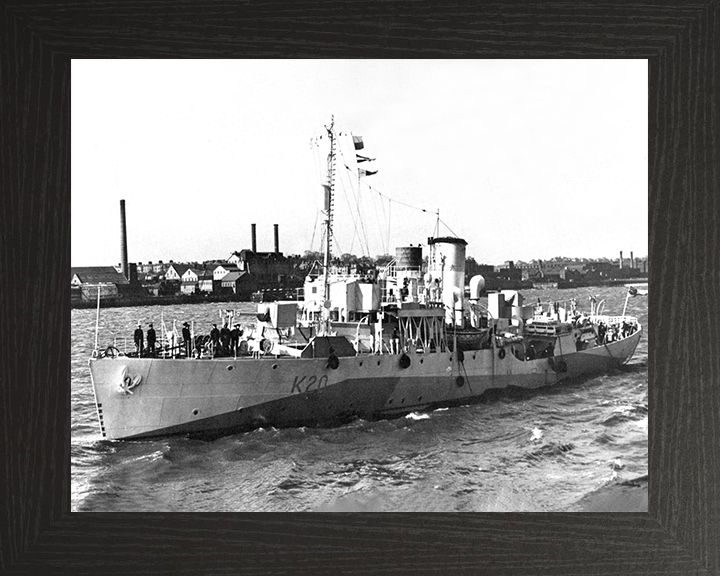 HMS Starwort (K20) Photo Print - At Sea 1942 - Royal Navy Flower Class Corvette Posters, Prints, & Visual Artwork Hampshire Prints 10 x 8 Black Frame No