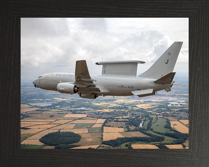 RAF E-7 Wedgetail AEW Mk1 Flypast Photo Print - Royal Air Force Aircraft Hampshire Prints 10 x 8 Black Frame No