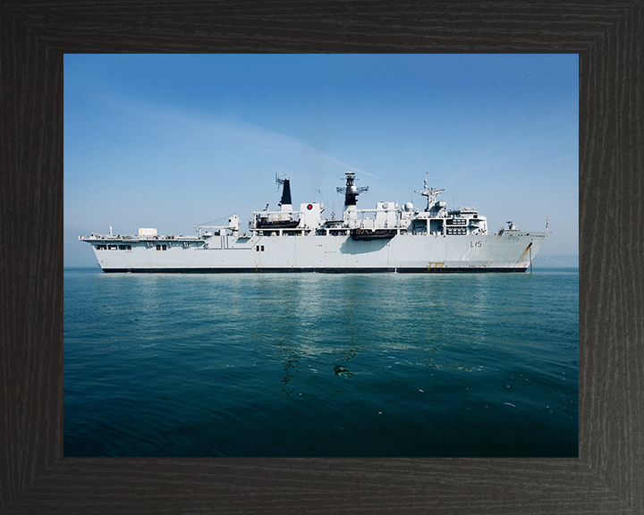 HMS Bulwark (L15) Royal Navy Albion Class Amphibious Ship Starboard Beam View Photo Print Wall Art Decor Posters, Prints, & Visual Artwork Hampshire Prints 10 x 8 Black Frame No