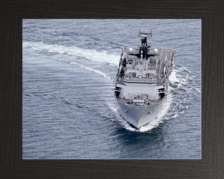 HMS Albion (L14) Royal Navy Albion Class Amphibious Ship Hard Turn at Sea Photo Print Wall Art Naval Decor Posters, Prints, & Visual Artwork Hampshire Prints 10 x 8 Black Frame No