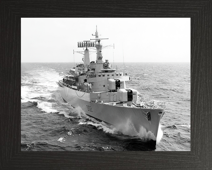 HMS Devonshire (D02) Royal Navy County Class Destroyer Starboard Bow View Photo Print Wall Art Decor Posters, Prints, & Visual Artwork Hampshire Prints 10 x 8 Black Frame No