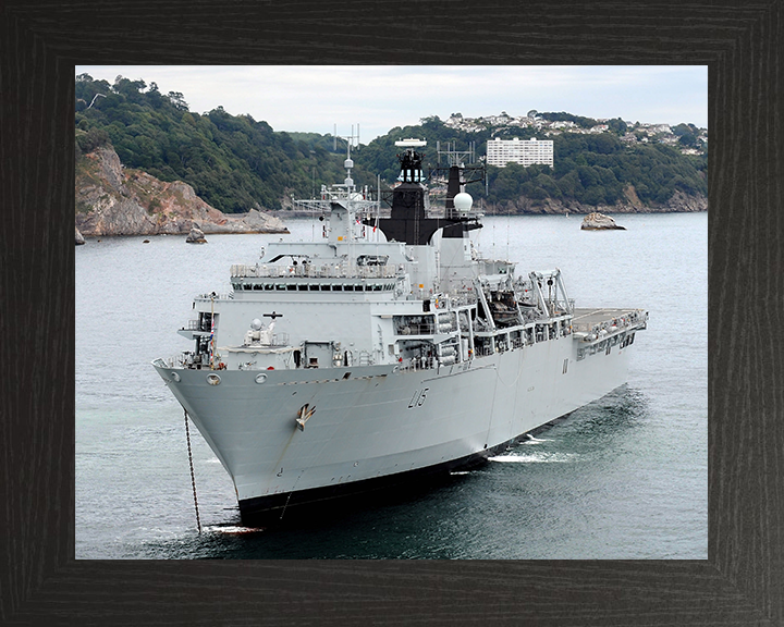 HMS Bulwark (L15) Photo Print - At Anchor 2007 - Royal Navy Albion Class Amphibious Ship Posters, Prints, & Visual Artwork Hampshire Prints 10 x 8 Black Frame No