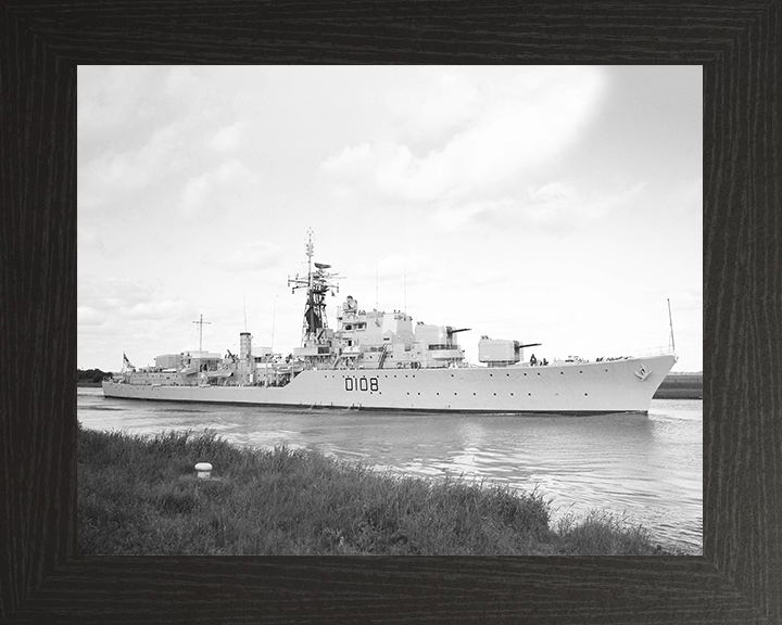 HMS Dainty (D108) Royal Navy Daring Class Destroyer Starboard View Photo Print Wall Art Decor Posters, Prints, & Visual Artwork Hampshire Prints 10 x 8 Black Frame No