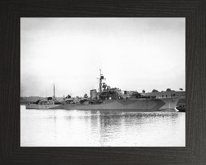 HMS Hardy (R08) Photo Print - On Trials 1943 - Royal Navy V Class Destroyer Posters, Prints, & Visual Artwork Hampshire Prints 10 x 8 Black Frame No