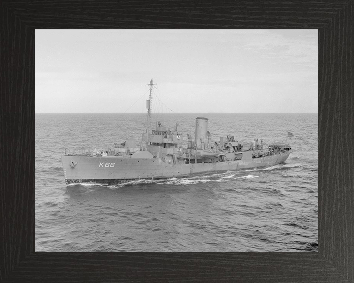 HMS Begonia (K66) Royal Navy Flower Class Corvette Port Side View Photo Print Wall Art Decor Posters, Prints, & Visual Artwork Hampshire Prints 10 x 8 Black Frame No