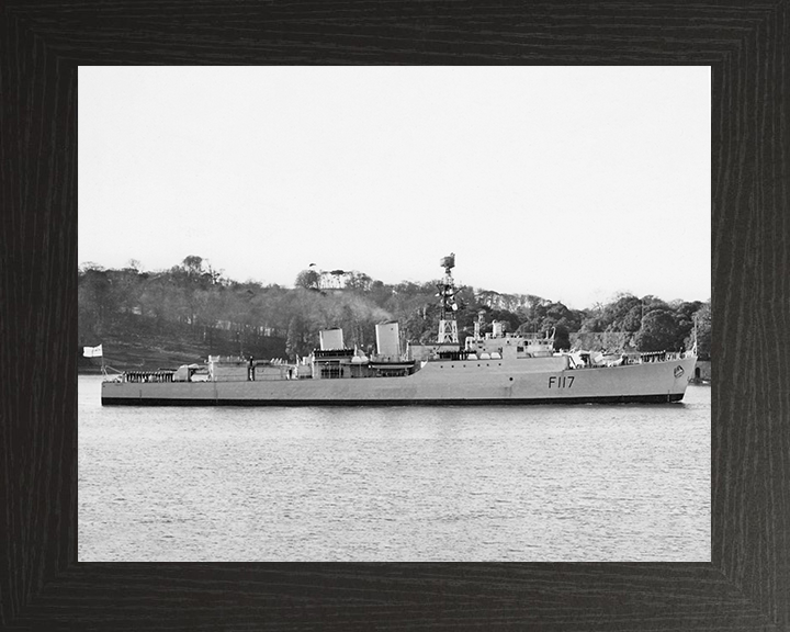HMS Ashanti (F117) Photo Print - Plymouth Sound 1961 - Royal Navy Tribal Class Frigate Posters, Prints, & Visual Artwork Hampshire Prints 10 x 8 Black Frame No