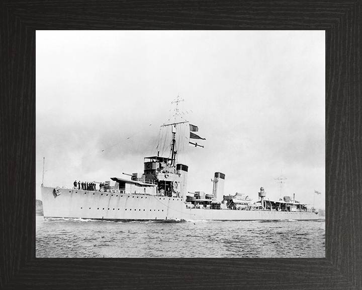 HMS Broke (D83) Royal Navy Thornycroft Type Flotilla Leader Port Side Photo Print Wall Art Decor Posters, Prints, & Visual Artwork Hampshire Prints 10 x 8 Black Frame No