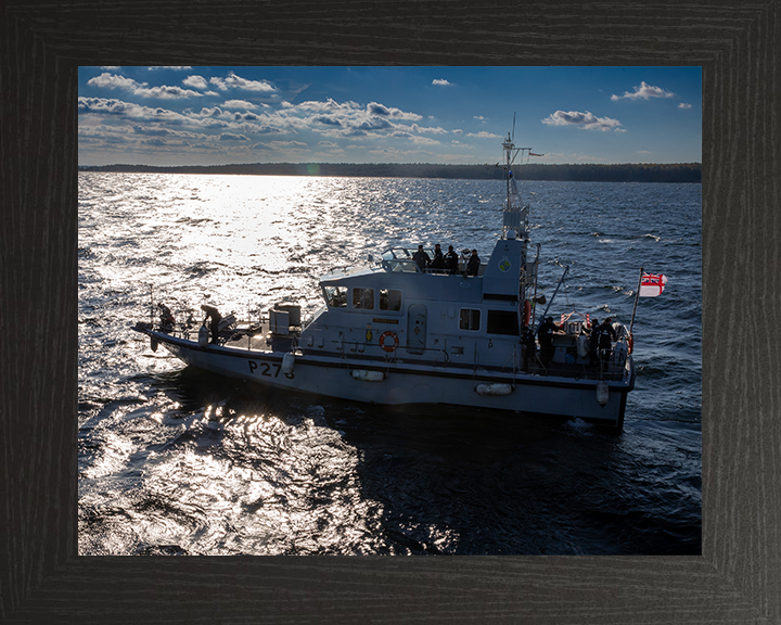 HMS Pursuer (P273) Photo Print - At Sea 2025 - Royal Navy Archer Class P2000 Patrol Vessel Hampshire Prints 10 x 8 Black Frame No