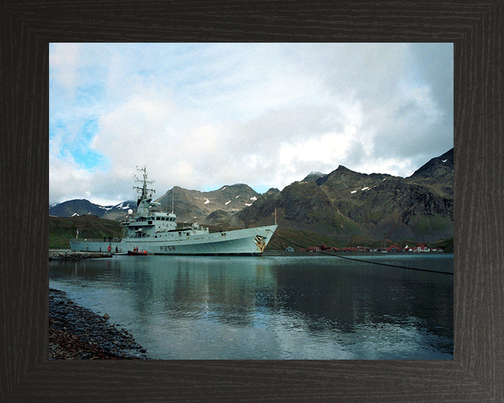 HMS Leeds Castle (P258) Photo Print - South Georgia 2003 - Royal Navy Castle Class Patrol Vessel