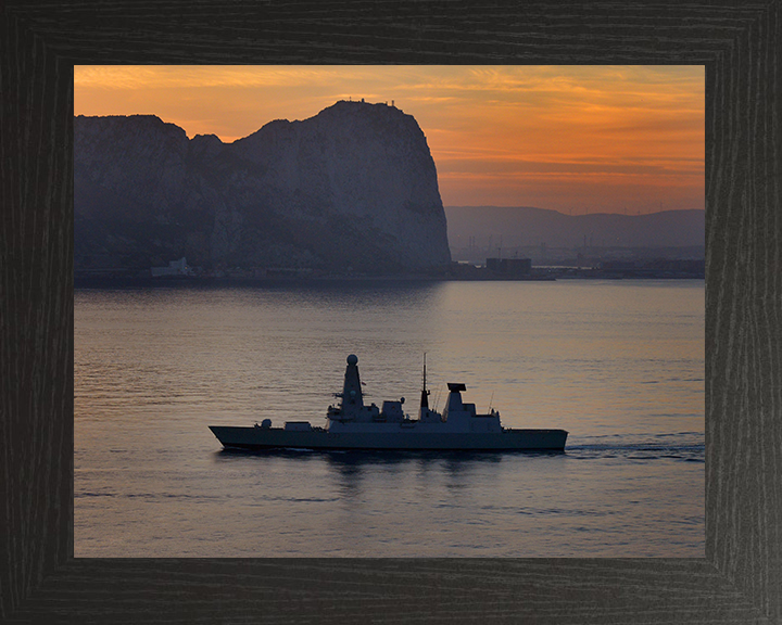 HMS Dauntless (D33) Photo Print - Gibraltar 2015 - Royal Navy Type 45 Destroyer Posters, Prints, & Visual Artwork Hampshire Prints 10 x 8 Black Frame No