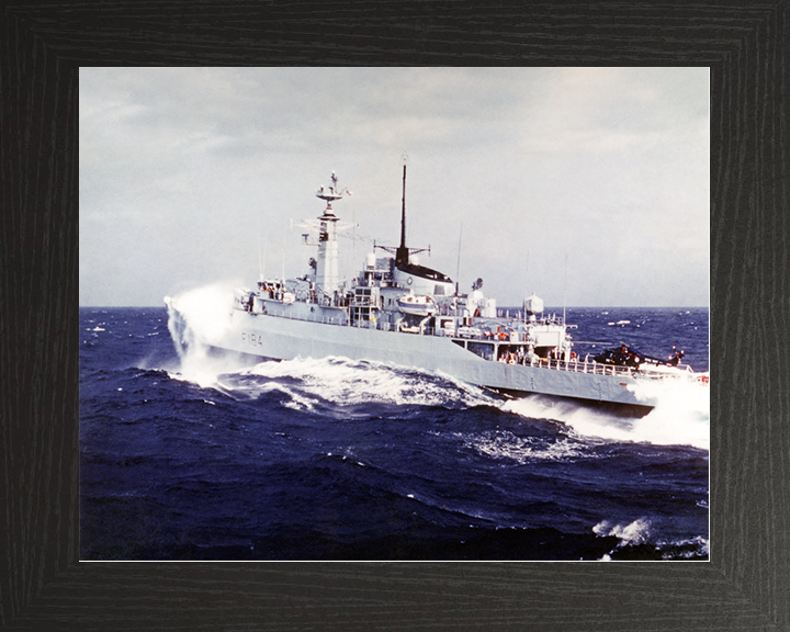 HMS Ardent (F184) Royal Navy Type 21 Frigate In Heavy Seas Photo Print Wall Art Decor Posters, Prints, & Visual Artwork Hampshire Prints 10 x 8 Black Frame No