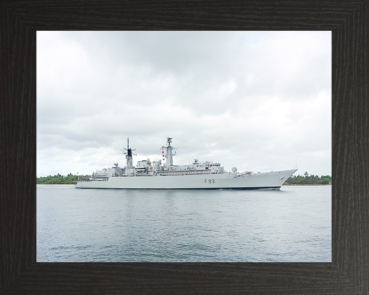 HMS Beaver (F93) Royal Navy Type 22 Frigate Entering Pearl Harbour Photo Print Wall Art Decor Posters, Prints, & Visual Artwork Hampshire Prints 10 x 8 Black Frame No